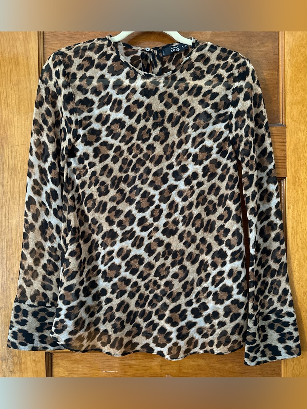 Mango sheer leopard print blouse